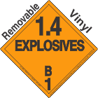 Explosive Class 1.4B Removable Vinyl DOT Placard