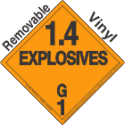 Explosive Class 1.4G Removable Vinyl DOT Placard