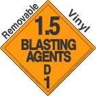 Explosive Class 1.5D Removable Vinyl DOT Placard
