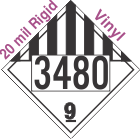 Miscellaneous Dangerous Goods Class 9 UN3480 20mil Rigid Vinyl DOT Placard