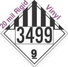 Miscellaneous Dangerous Goods Class 9 UN3499 20mil Rigid Vinyl DOT Placard