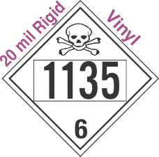 Poison Toxic Class 6.1 UN1135 20mil Rigid Vinyl DOT Placard