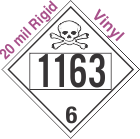 Poison Toxic Class 6.1 UN1163 20mil Rigid Vinyl DOT Placard