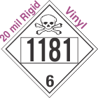 Poison Toxic Class 6.1 UN1181 20mil Rigid Vinyl DOT Placard