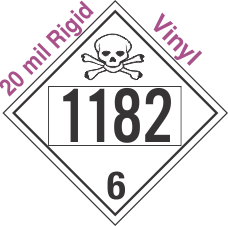 Poison Toxic Class 6.1 UN1182 20mil Rigid Vinyl DOT Placard