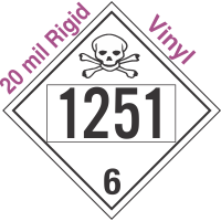 Poison Toxic Class 6.1 UN1251 20mil Rigid Vinyl DOT Placard