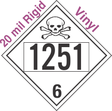 Poison Toxic Class 6.1 UN1251 20mil Rigid Vinyl DOT Placard