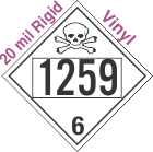 Poison Toxic Class 6.1 UN1259 20mil Rigid Vinyl DOT Placard