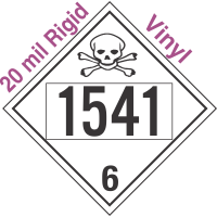 Poison Toxic Class 6.1 UN1541 20mil Rigid Vinyl DOT Placard