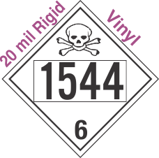 Poison Toxic Class 6.1 UN1544 20mil Rigid Vinyl DOT Placard