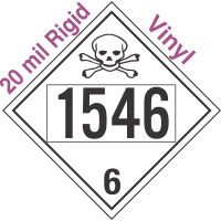 Poison Toxic Class 6.1 UN1546 20mil Rigid Vinyl DOT Placard