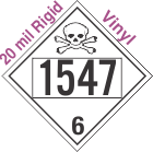 Poison Toxic Class 6.1 UN1547 20mil Rigid Vinyl DOT Placard