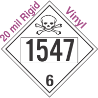 Poison Toxic Class 6.1 UN1547 20mil Rigid Vinyl DOT Placard