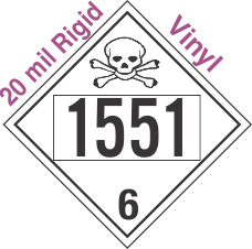 Poison Toxic Class 6.1 UN1551 20mil Rigid Vinyl DOT Placard