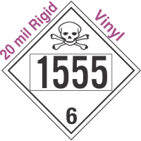 Poison Toxic Class 6.1 UN1555 20mil Rigid Vinyl DOT Placard