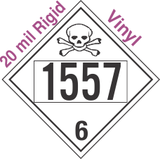 Poison Toxic Class 6.1 UN1557 20mil Rigid Vinyl DOT Placard