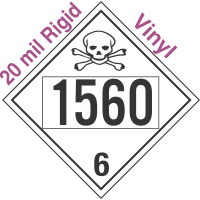 Poison Toxic Class 6.1 UN1560 20mil Rigid Vinyl DOT Placard