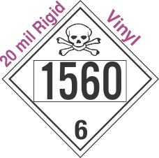 Poison Toxic Class 6.1 UN1560 20mil Rigid Vinyl DOT Placard