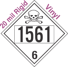 Poison Toxic Class 6.1 UN1561 20mil Rigid Vinyl DOT Placard