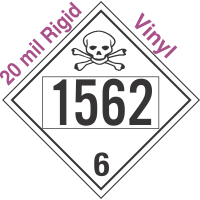 Poison Toxic Class 6.1 UN1562 20mil Rigid Vinyl DOT Placard