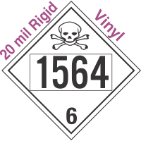 Poison Toxic Class 6.1 UN1564 20mil Rigid Vinyl DOT Placard