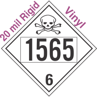 Poison Toxic Class 6.1 UN1565 20mil Rigid Vinyl DOT Placard