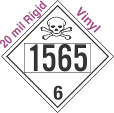 Poison Toxic Class 6.1 UN1565 20mil Rigid Vinyl DOT Placard