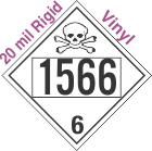 Poison Toxic Class 6.1 UN1566 20mil Rigid Vinyl DOT Placard