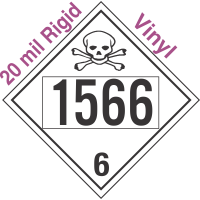 Poison Toxic Class 6.1 UN1566 20mil Rigid Vinyl DOT Placard