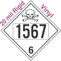 Poison Toxic Class 6.1 UN1567 20mil Rigid Vinyl DOT Placard