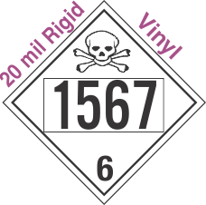 Poison Toxic Class 6.1 UN1567 20mil Rigid Vinyl DOT Placard