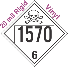Poison Toxic Class 6.1 UN1570 20mil Rigid Vinyl DOT Placard
