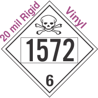 Poison Toxic Class 6.1 UN1572 20mil Rigid Vinyl DOT Placard