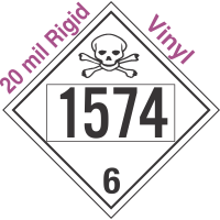 Poison Toxic Class 6.1 UN1574 20mil Rigid Vinyl DOT Placard