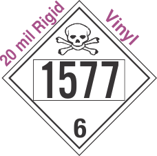 Poison Toxic Class 6.1 UN1577 20mil Rigid Vinyl DOT Placard