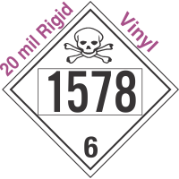 Poison Toxic Class 6.1 UN1578 20mil Rigid Vinyl DOT Placard