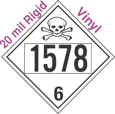 Poison Toxic Class 6.1 UN1578 20mil Rigid Vinyl DOT Placard