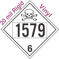 Poison Toxic Class 6.1 UN1579 20mil Rigid Vinyl DOT Placard