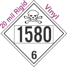 Poison Toxic Class 6.1 UN1580 20mil Rigid Vinyl DOT Placard