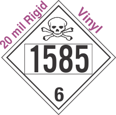 Poison Toxic Class 6.1 UN1585 20mil Rigid Vinyl DOT Placard