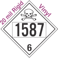 Poison Toxic Class 6.1 UN1587 20mil Rigid Vinyl DOT Placard