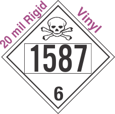 Poison Toxic Class 6.1 UN1587 20mil Rigid Vinyl DOT Placard