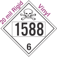 Poison Toxic Class 6.1 UN1588 20mil Rigid Vinyl DOT Placard