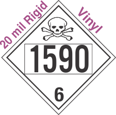 Poison Toxic Class 6.1 UN1590 20mil Rigid Vinyl DOT Placard