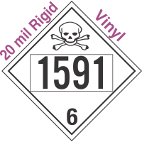 Poison Toxic Class 6.1 UN1591 20mil Rigid Vinyl DOT Placard