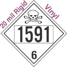 Poison Toxic Class 6.1 UN1591 20mil Rigid Vinyl DOT Placard