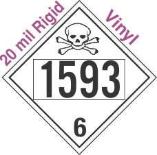 Poison Toxic Class 6.1 UN1593 20mil Rigid Vinyl DOT Placard