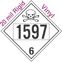 Poison Toxic Class 6.1 UN1597 20mil Rigid Vinyl DOT Placard