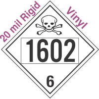 Poison Toxic Class 6.1 UN1602 20mil Rigid Vinyl DOT Placard