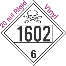 Poison Toxic Class 6.1 UN1602 20mil Rigid Vinyl DOT Placard